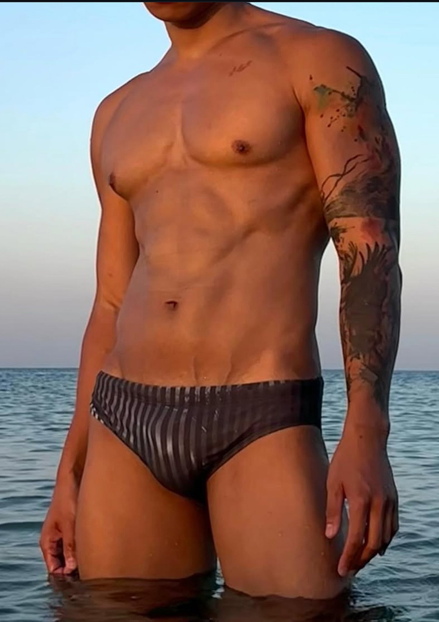Grey Stripe Brief